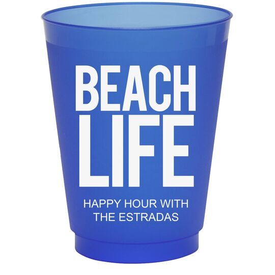 Beach Life Colored Shatterproof Cups